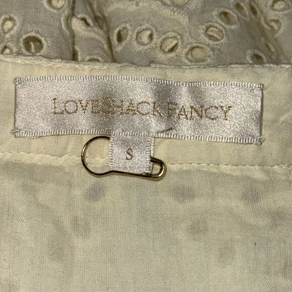 New LoveShackFancy Amy Skirt Yellow Eyelet Small revolve - Picture 8 of 11